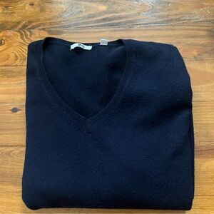 Uniqlo 100% Cashmere V-Neck Sweater Navy Blue Men’s Large